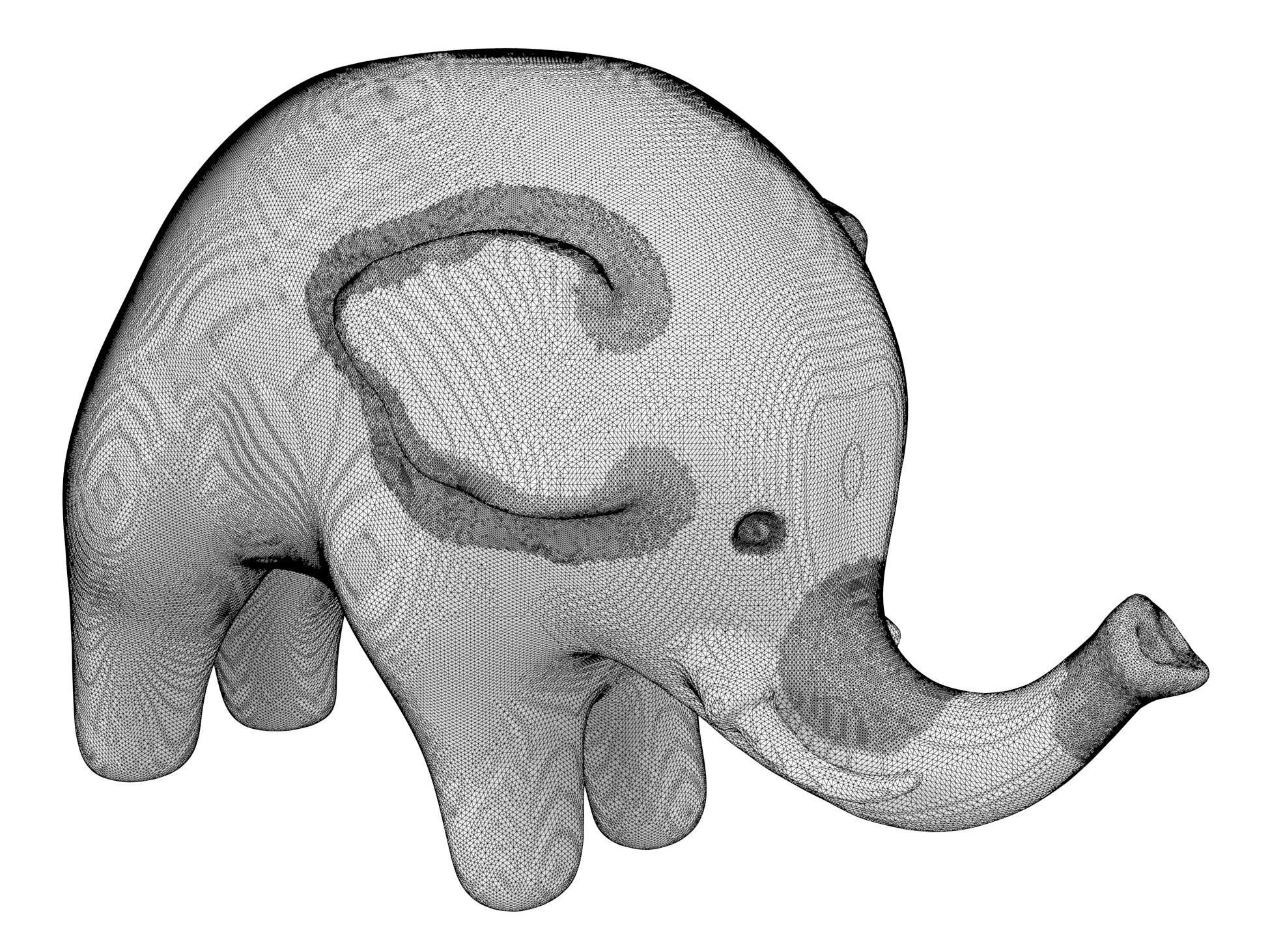 Elephant sculpture 3D model_1