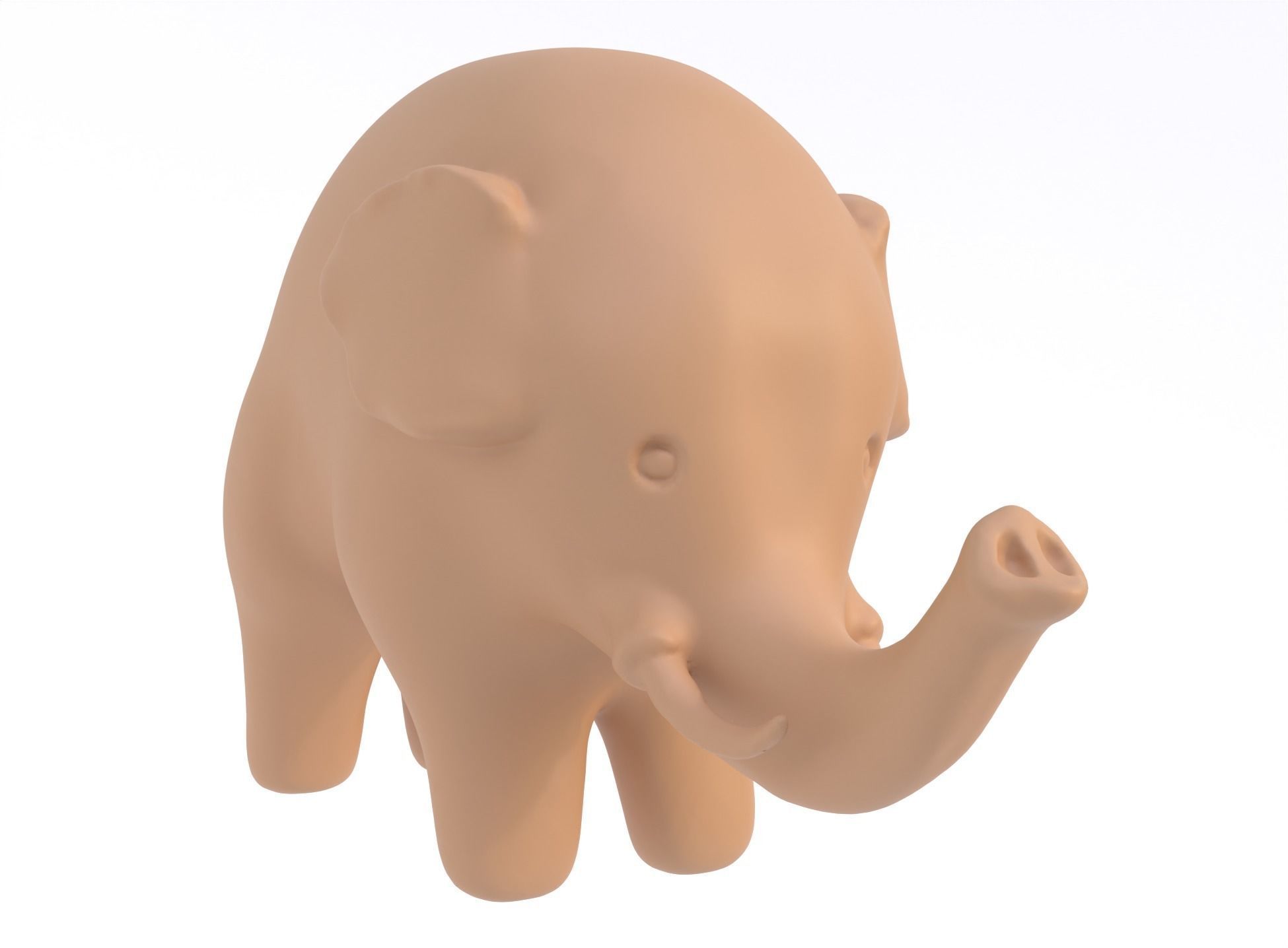 Elephant sculpture 3D model_2