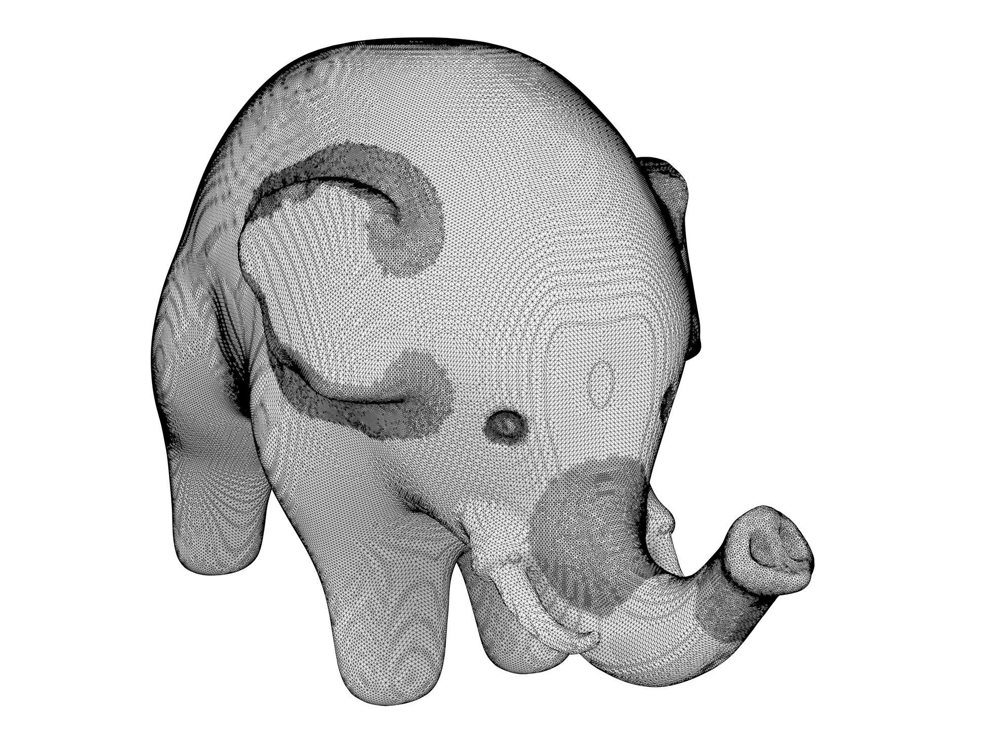 Elephant sculpture 3D model_3
