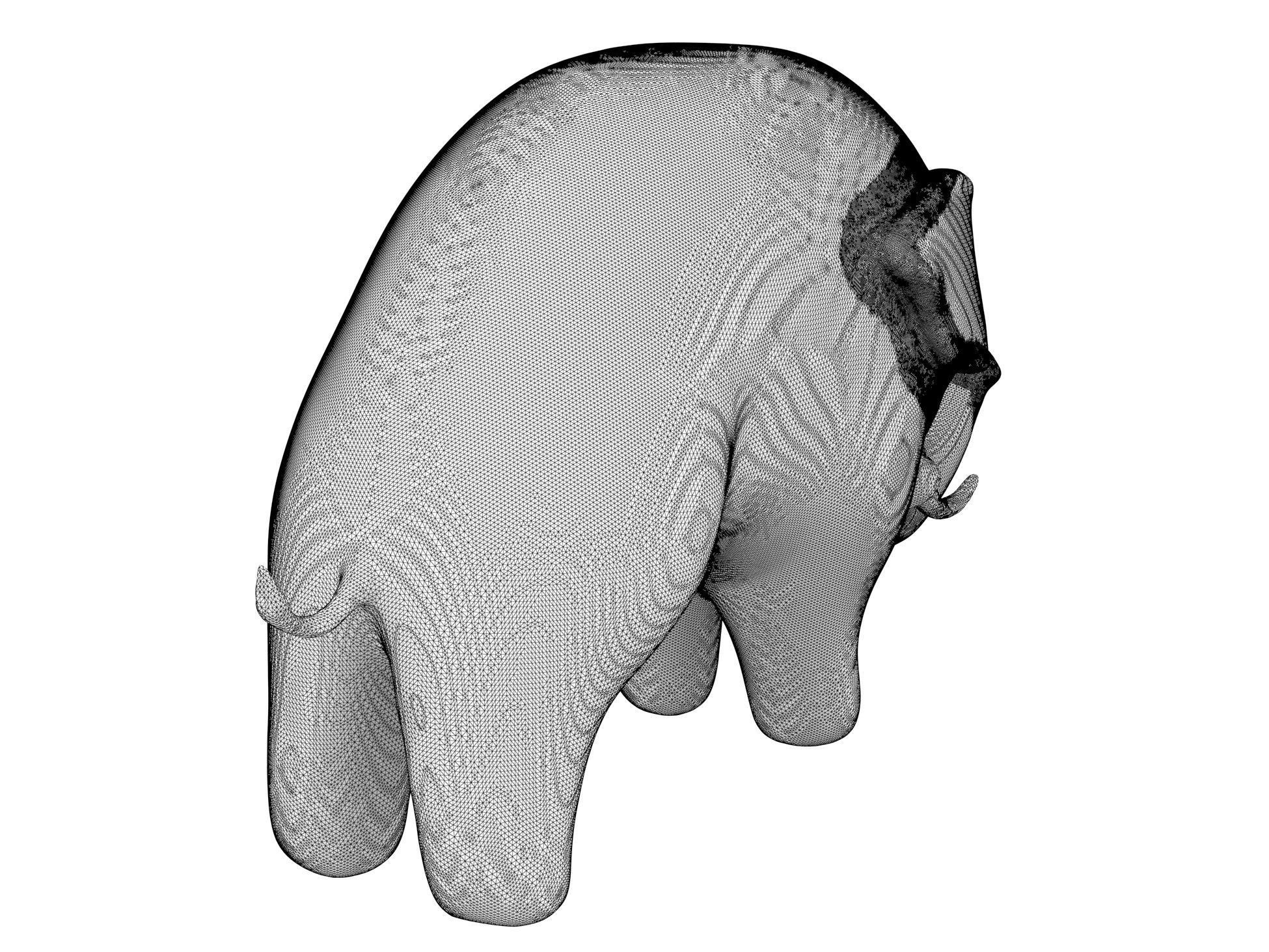 Elephant sculpture 3D model_7