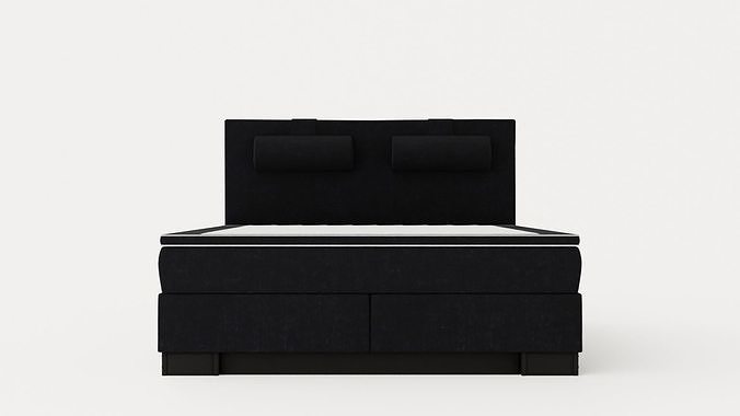 Hilton Luxury Complete Bed Package180x200 Black Low-poly 3D model