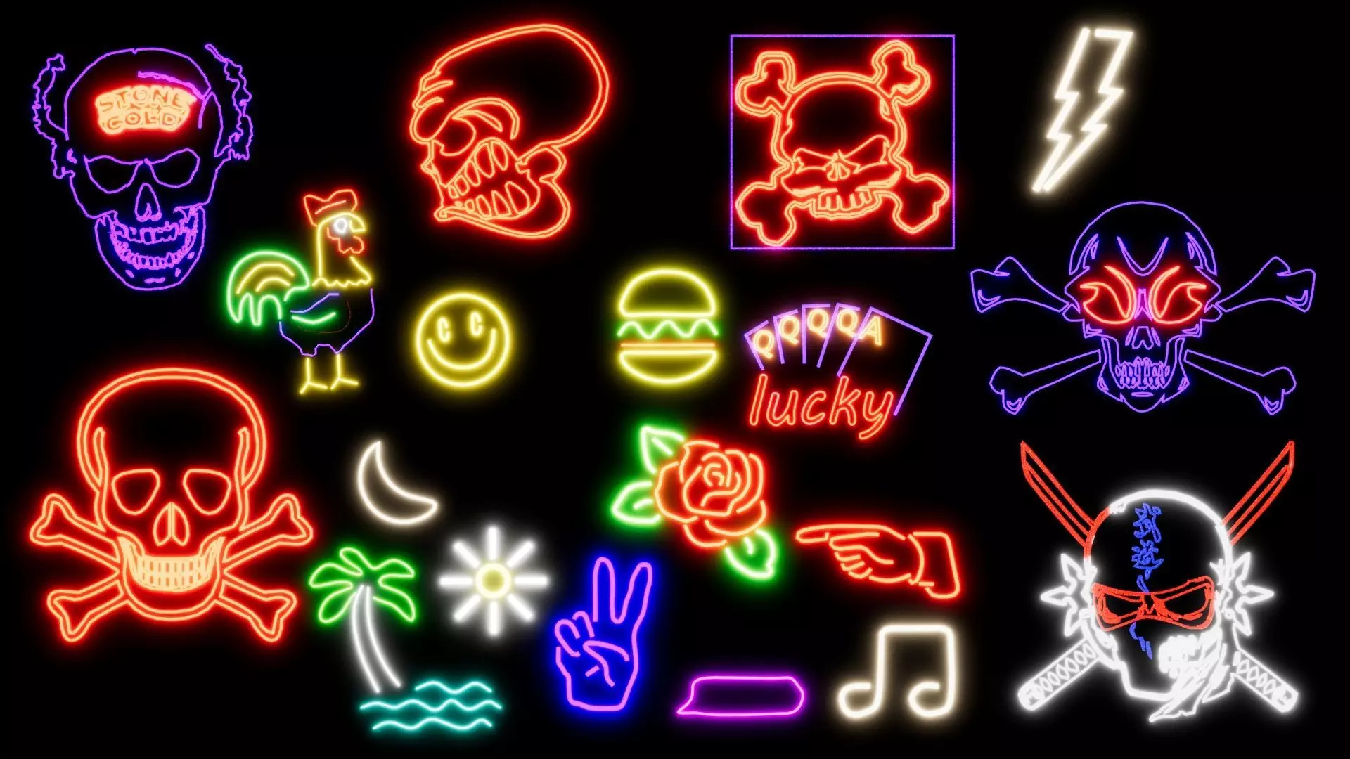 Neon Sign Pack 3D model_0