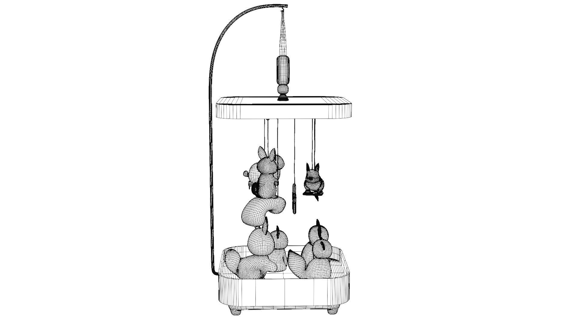 Musical Mobile Low-poly 3D model_9