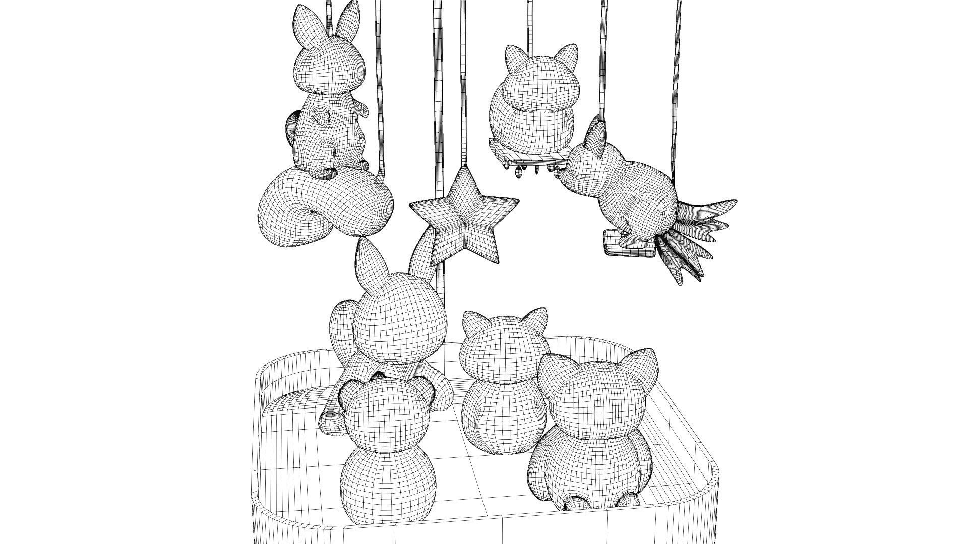 Musical Mobile Low-poly 3D model_11