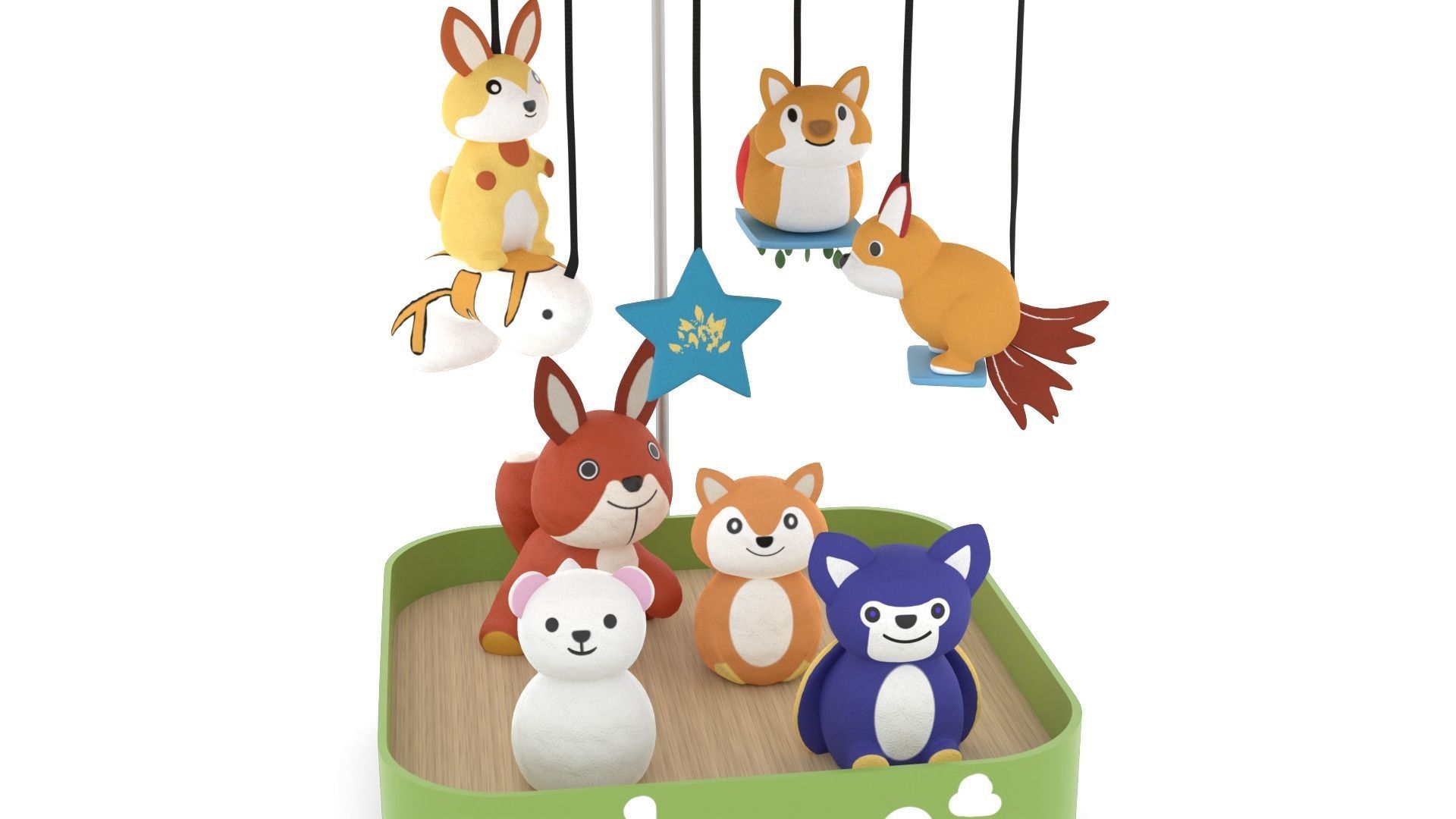 Musical Mobile Low-poly 3D model_5