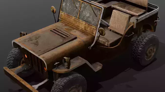 Rusted Jeep 3D Model 