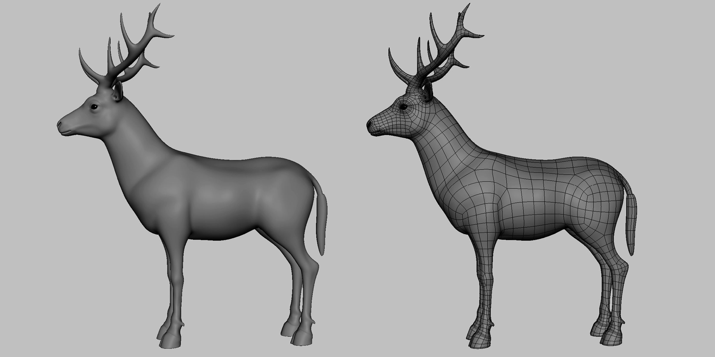 Deer Basemesh Low-poly 3D model_4