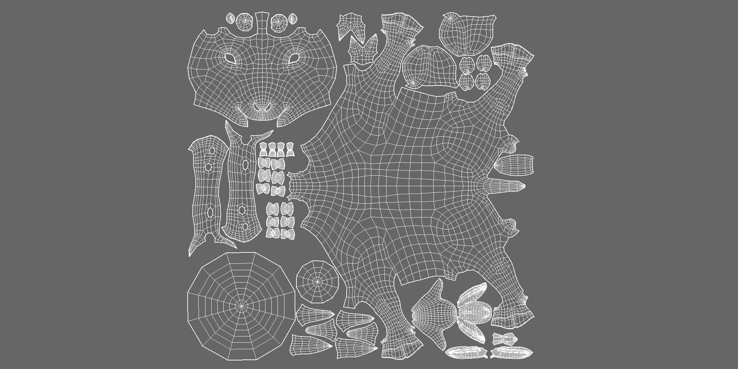 Deer Basemesh Low-poly 3D model_6