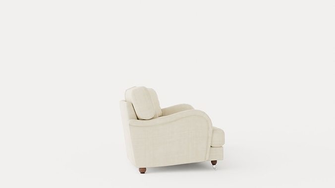 Howard Luxury 4 Seater Sofa Swung Beige 3D model 3