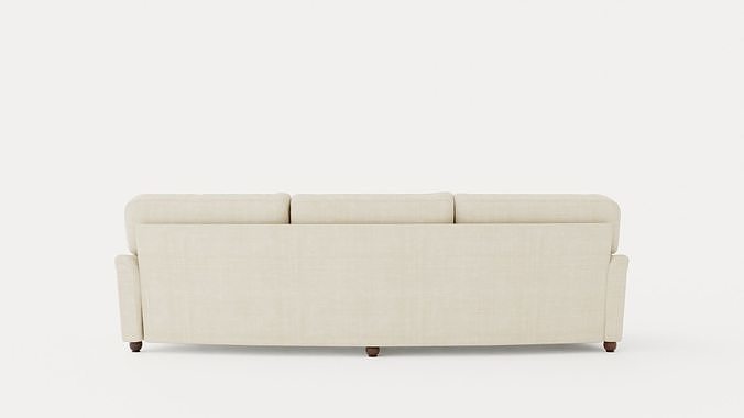 Howard Luxury 4 Seater Sofa Swung Beige 3D model 5