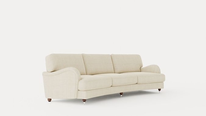 Howard Luxury 4 Seater Sofa Swung Beige 3D model 2