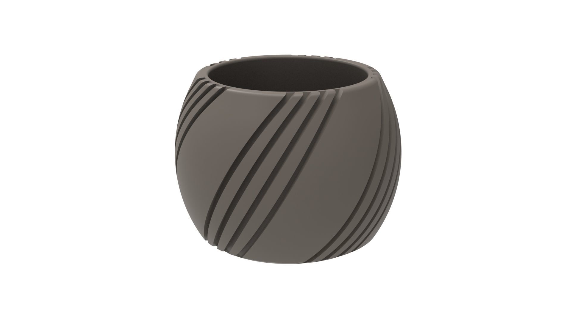 SPHERICAL FINNED VASE - POT - PENCIL HOLDER OR PLANTER 3D print model_5