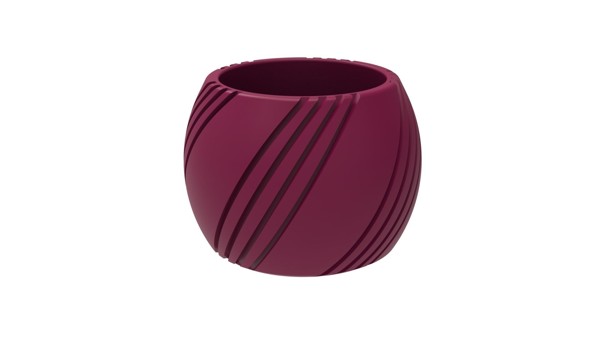 SPHERICAL FINNED VASE - POT - PENCIL HOLDER OR PLANTER 3D print model_6