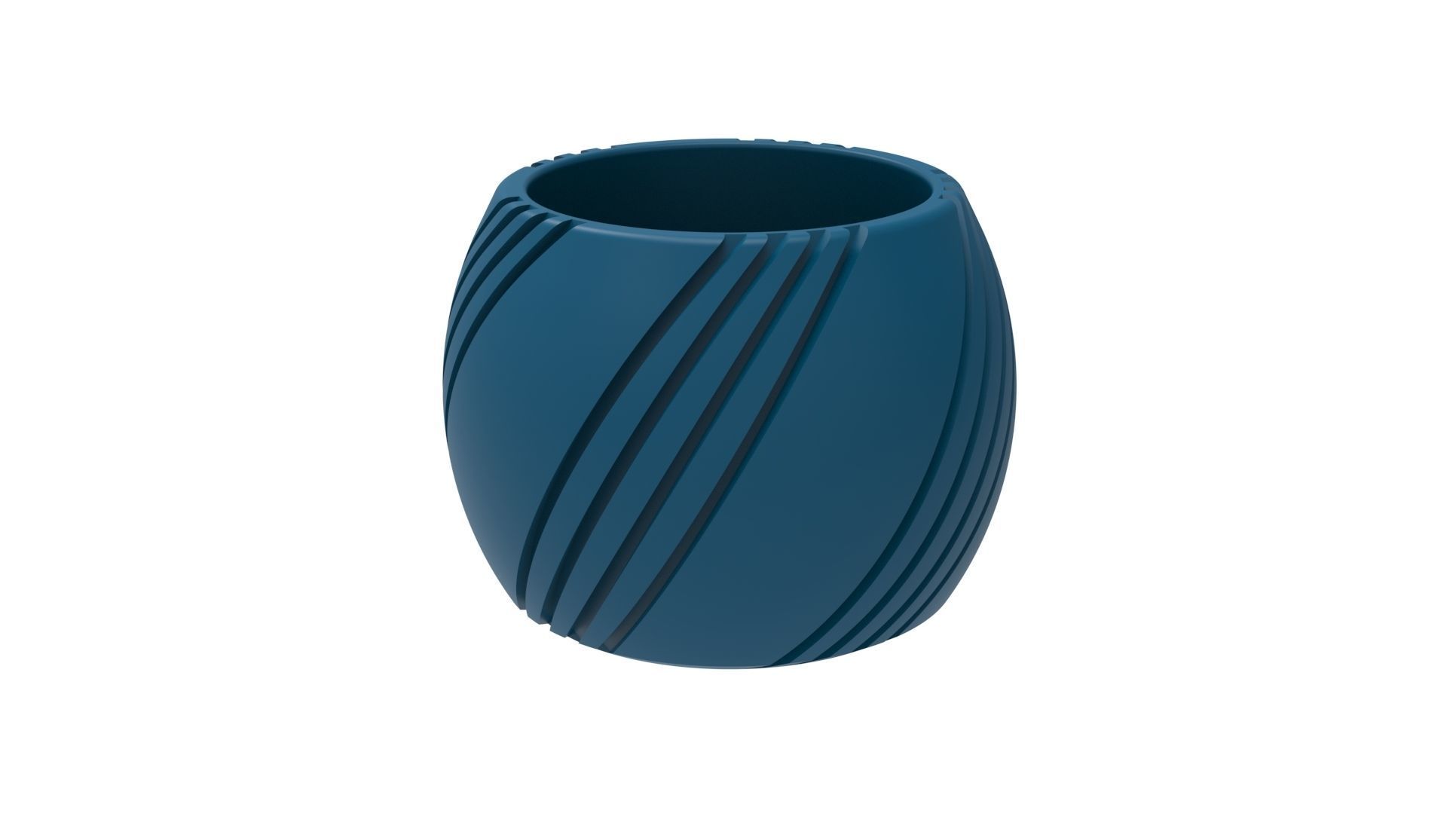 SPHERICAL FINNED VASE - POT - PENCIL HOLDER OR PLANTER 3D print model_4