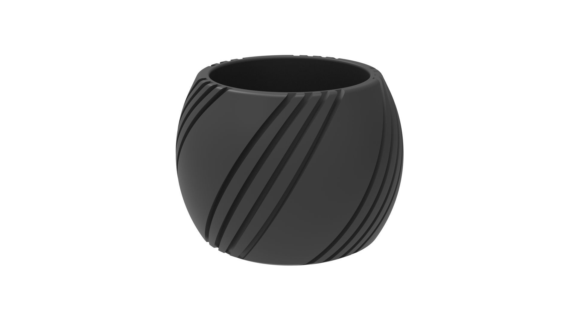 SPHERICAL FINNED VASE - POT - PENCIL HOLDER OR PLANTER 3D print model_2