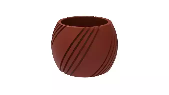 SPHERICAL FINNED VASE - POT - PENCIL HOLDER OR PLANTER 3D print model