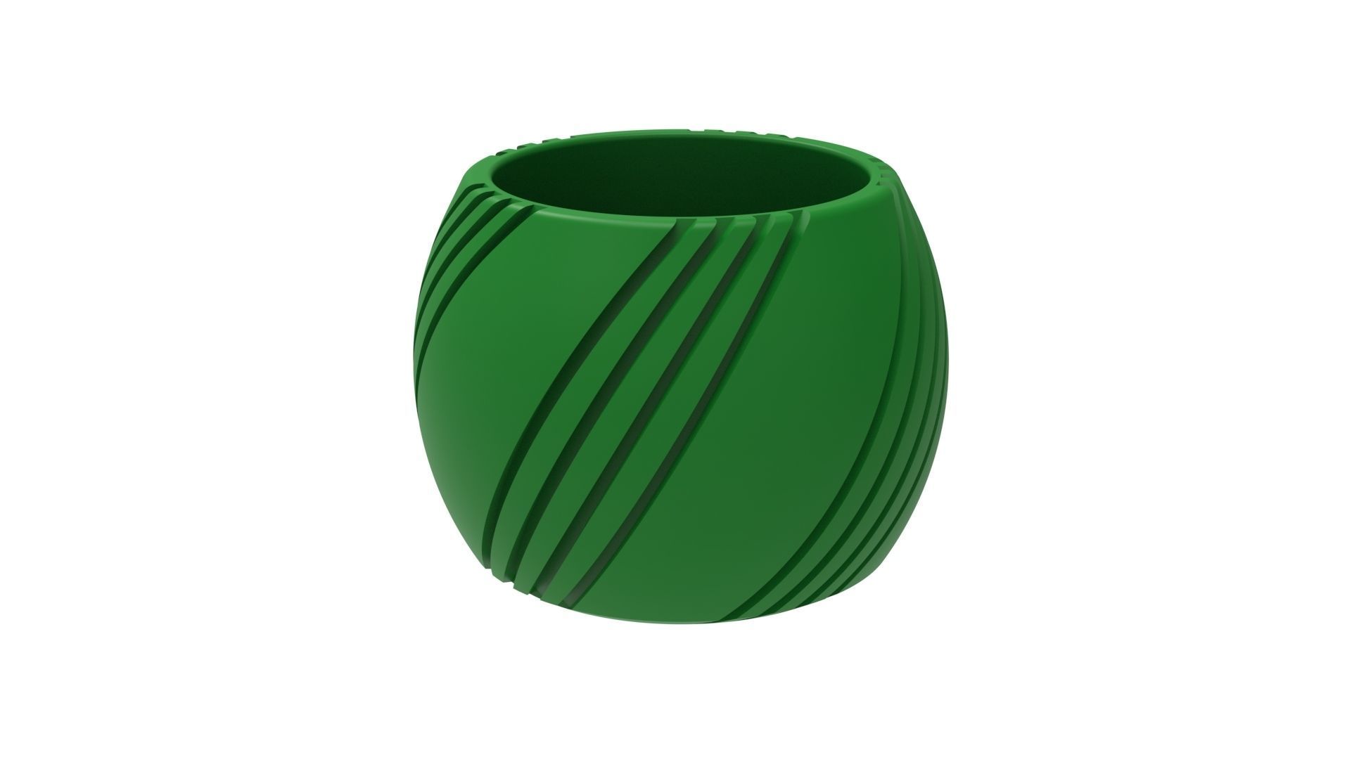 SPHERICAL FINNED VASE - POT - PENCIL HOLDER OR PLANTER 3D print model_7