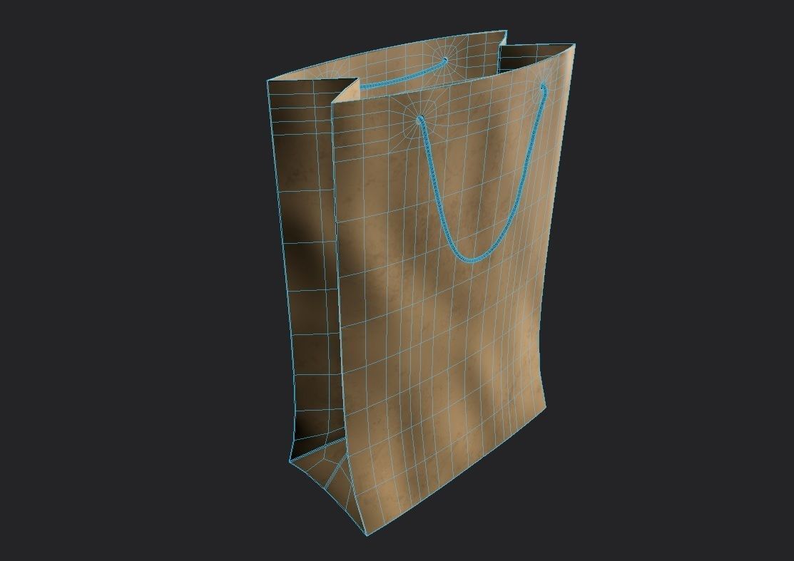 Paper Bag 05 Low-poly 3D model_1