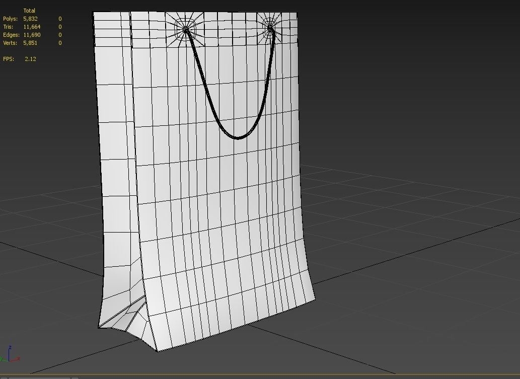 Paper Bag 05 Low-poly 3D model_8