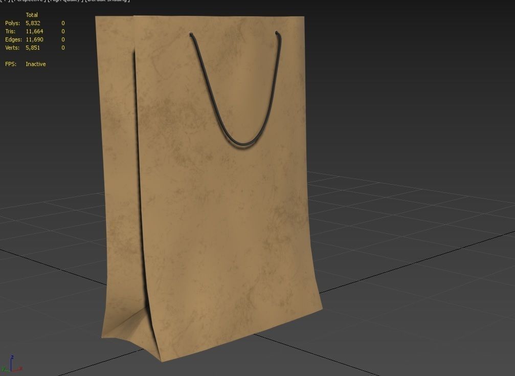 Paper Bag 05 Low-poly 3D model_2