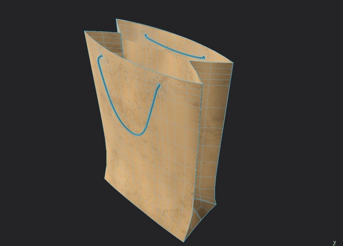 Paper Bag 05 Low-poly 3D model_6