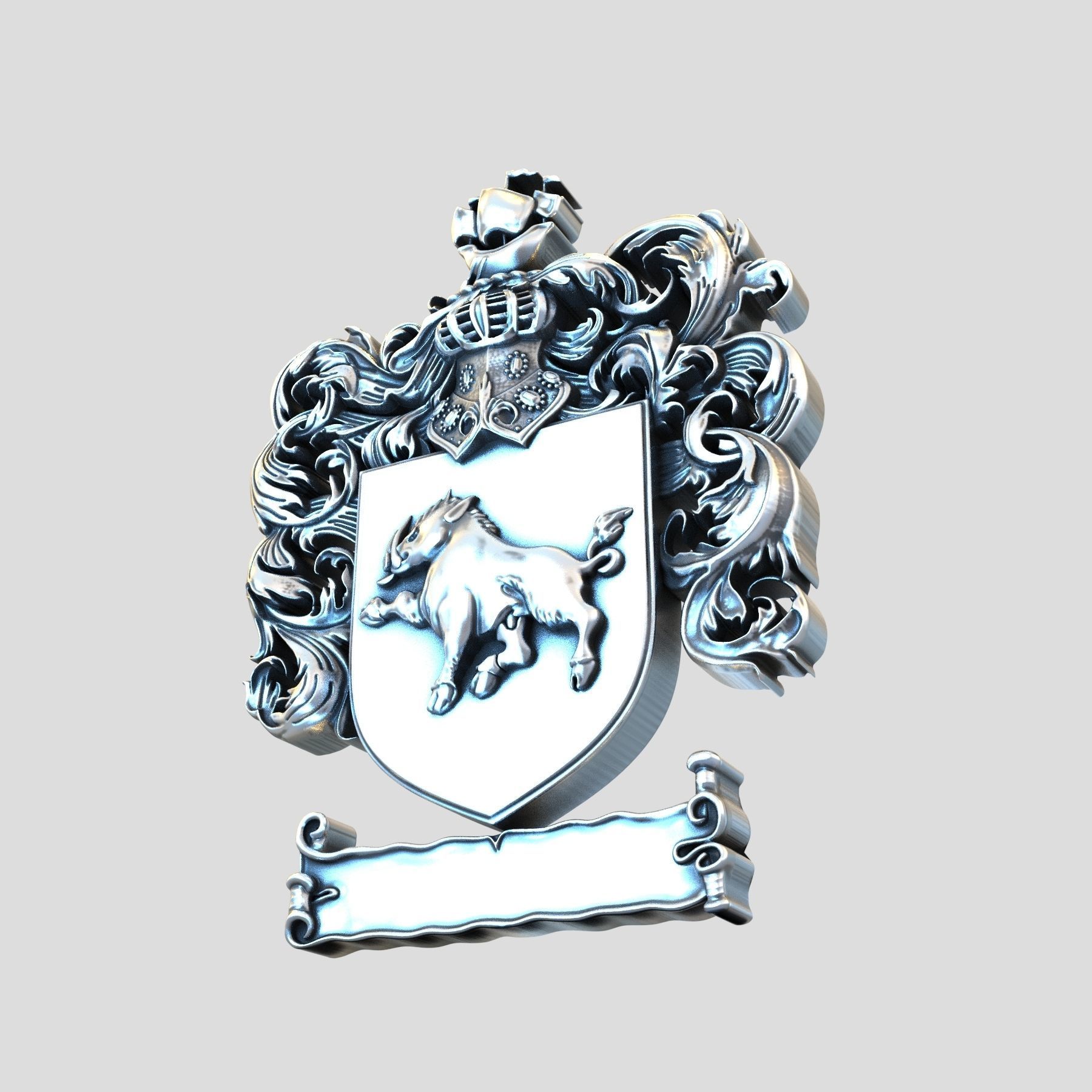 COAT OF ARMS BOAR 3D print model_1