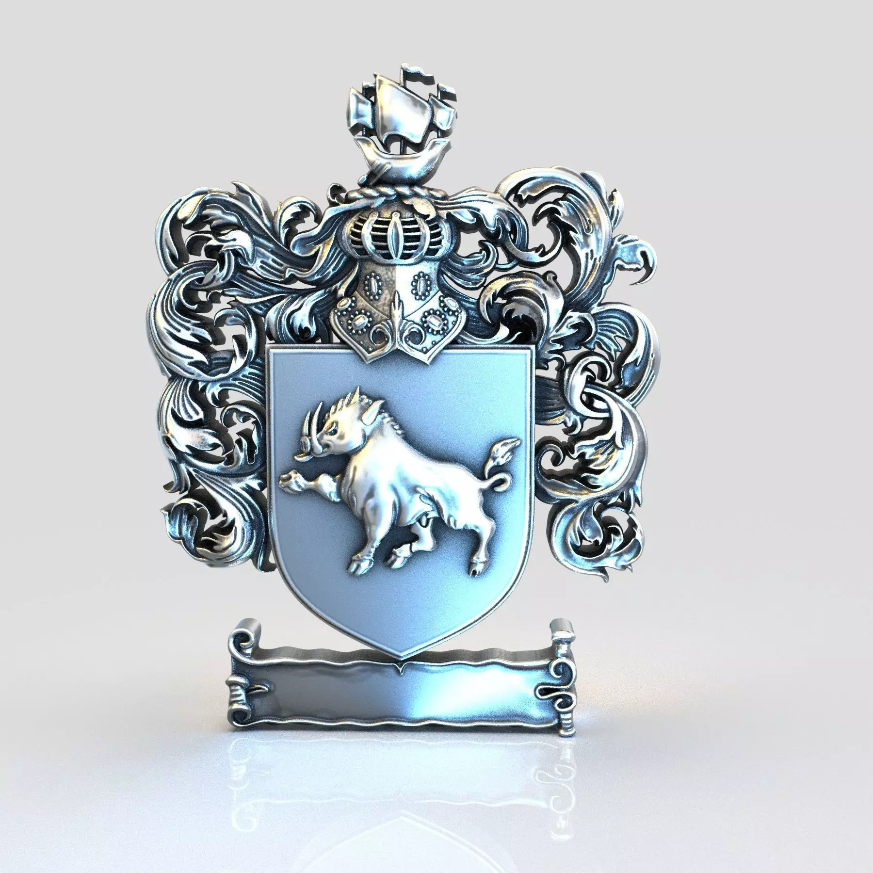 COAT OF ARMS BOAR 3D print model_0