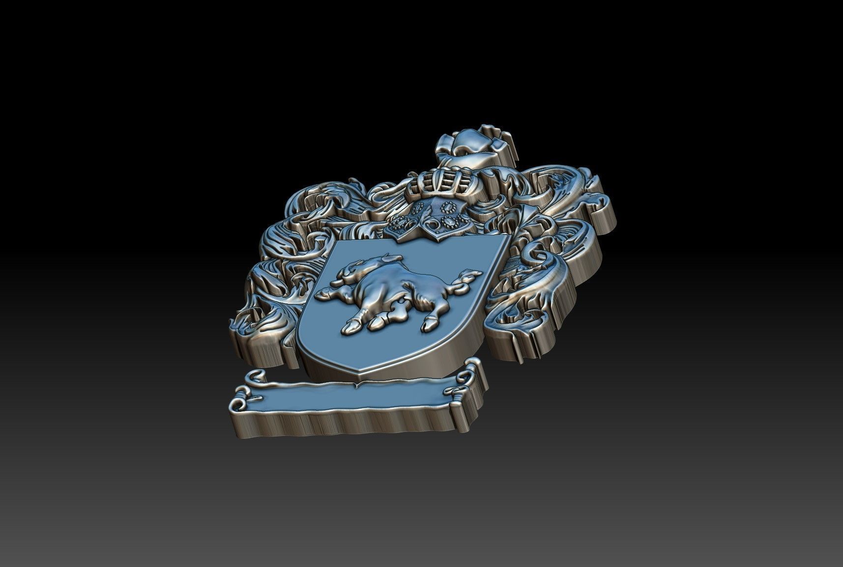 COAT OF ARMS BOAR 3D print model_4