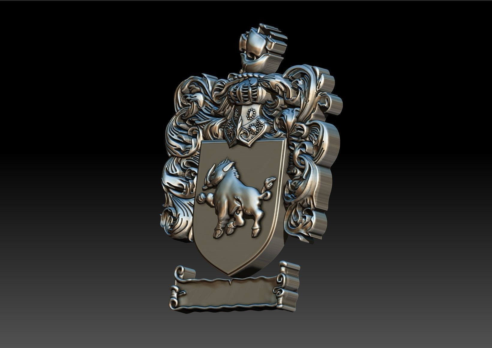 COAT OF ARMS BOAR 3D print model_3