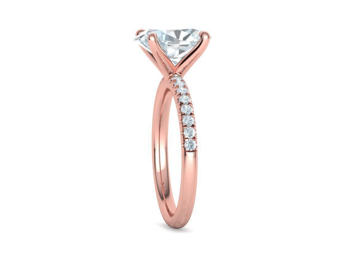 Classic Solitaire Ring with Oval shaped Stone 10x8 3Dmodel 3D print model_32