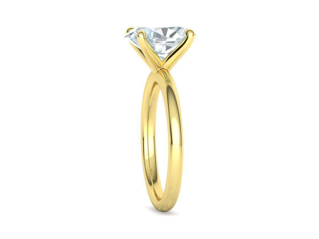 Classic Solitaire Ring with Oval shaped Stone 10x8 3Dmodel 3D print model_36