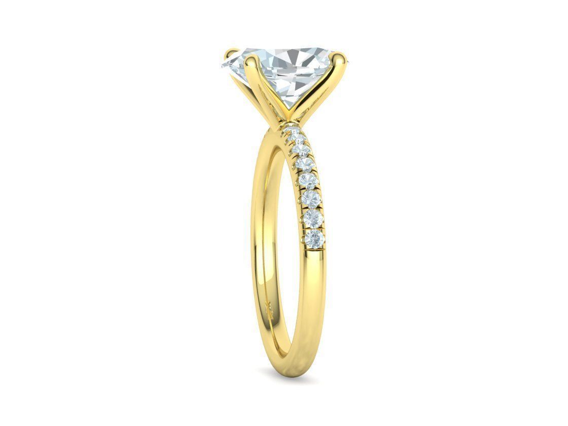 Classic Solitaire Ring with Oval shaped Stone 10x8 3Dmodel 3D print model_33