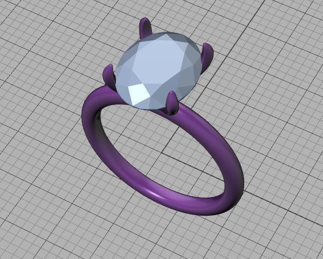 Classic Solitaire Ring with Oval shaped Stone 10x8 3Dmodel 3D print model_46