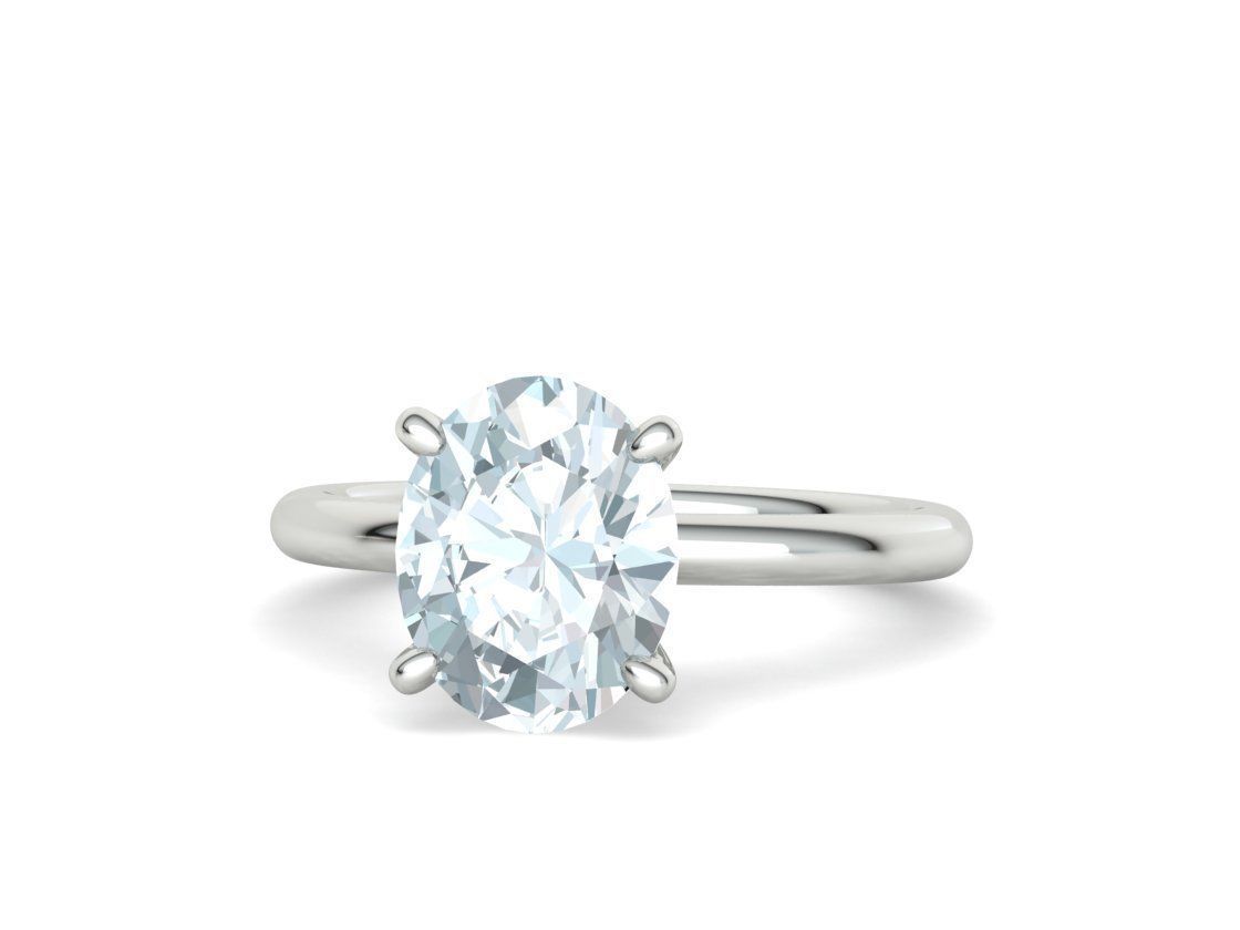 Classic Solitaire Ring with Oval shaped Stone 10x8 3Dmodel 3D print model_16