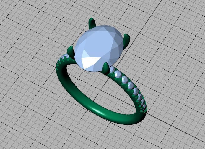 Classic Solitaire Ring with Oval shaped Stone 10x8 3Dmodel 3D print model_39