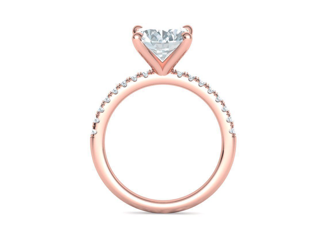 Classic Solitaire Ring with Oval shaped Stone 10x8 3Dmodel 3D print model_29