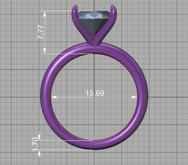 Classic Solitaire Ring with Oval shaped Stone 10x8 3Dmodel 3D print model_44