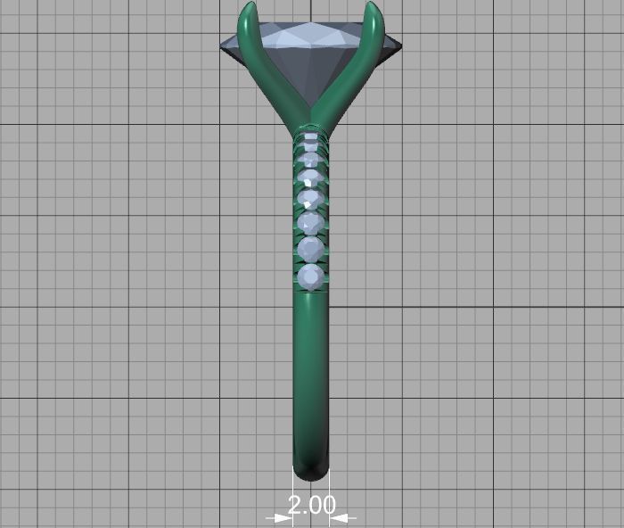 Classic Solitaire Ring with Oval shaped Stone 10x8 3Dmodel 3D print model_42