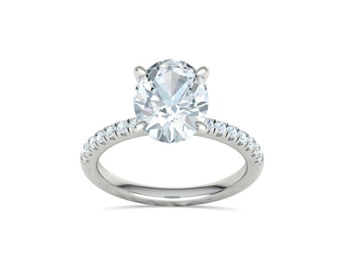 Classic Solitaire Ring with Oval shaped Stone 10x8 3Dmodel 3D print model_25
