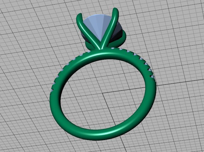 Classic Solitaire Ring with Oval shaped Stone 10x8 3Dmodel 3D print model_38