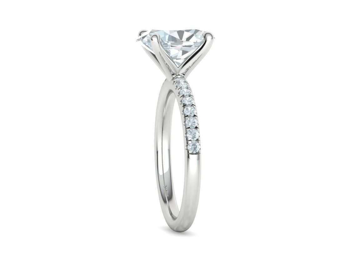 Classic Solitaire Ring with Oval shaped Stone 10x8 3Dmodel 3D print model_34