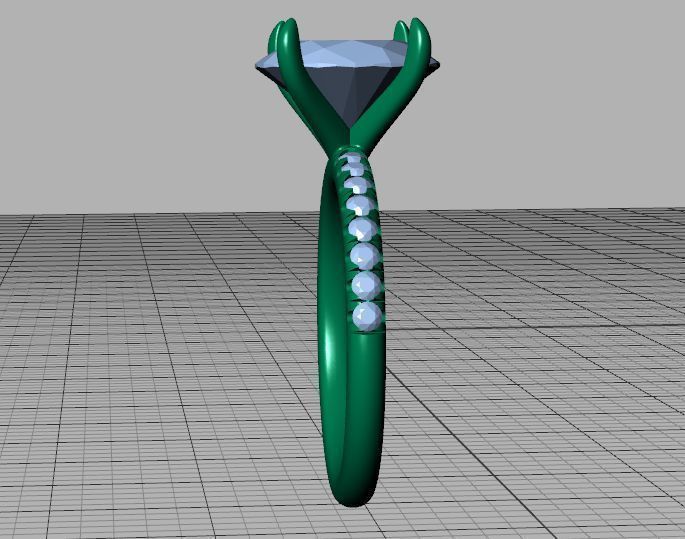 Classic Solitaire Ring with Oval shaped Stone 10x8 3Dmodel 3D print model_41