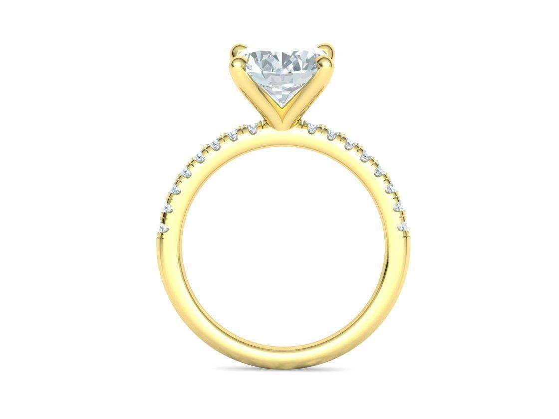 Classic Solitaire Ring with Oval shaped Stone 10x8 3Dmodel 3D print model_30