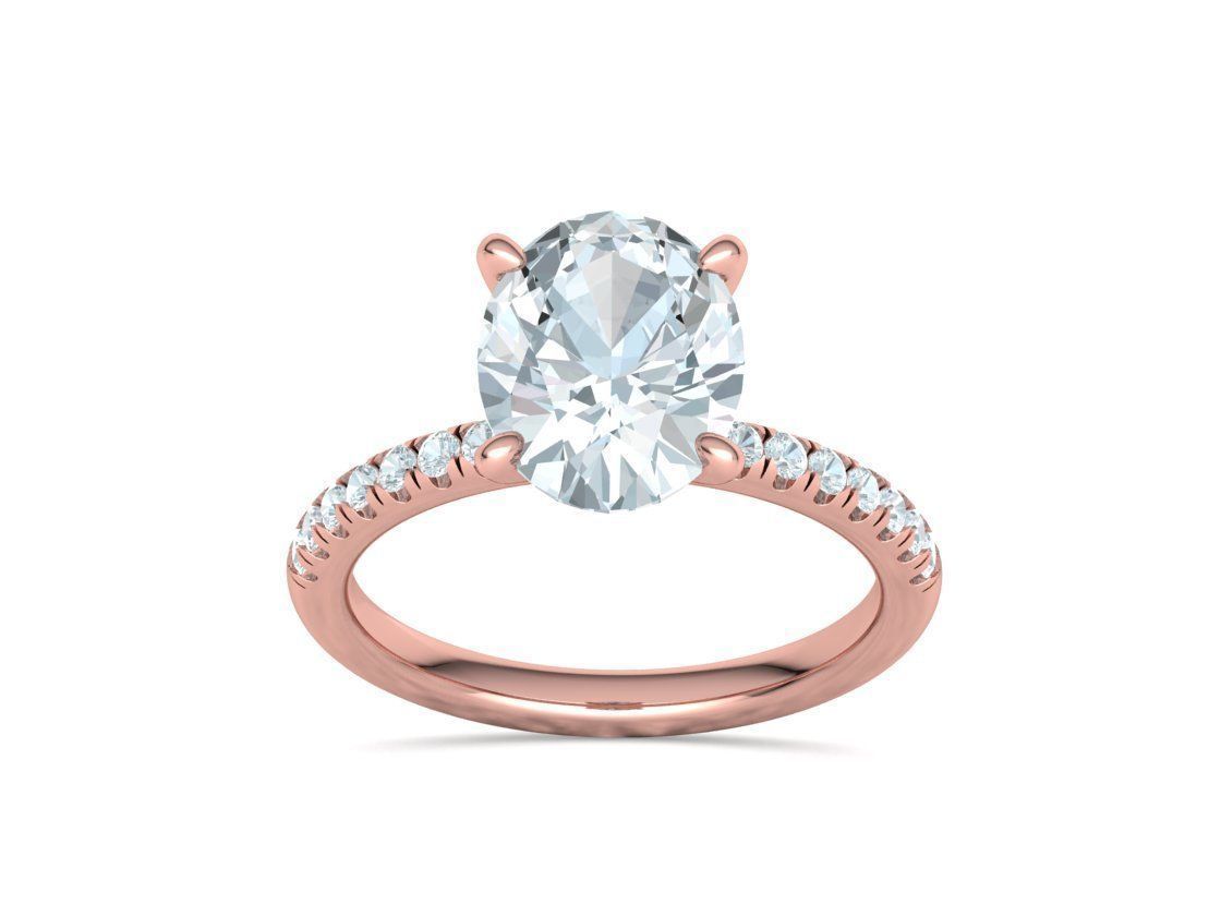 Classic Solitaire Ring with Oval shaped Stone 10x8 3Dmodel 3D print model_23