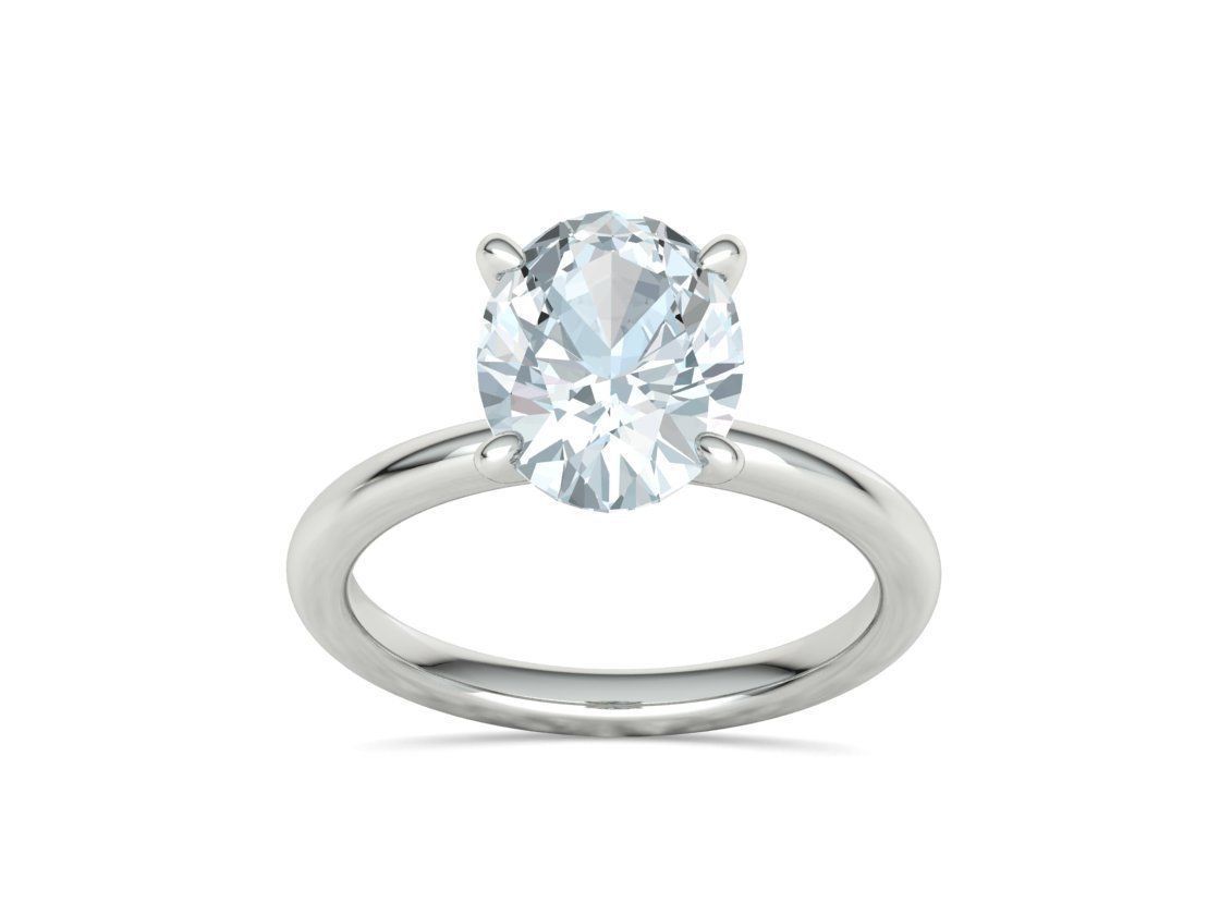 Classic Solitaire Ring with Oval shaped Stone 10x8 3Dmodel 3D print model_28