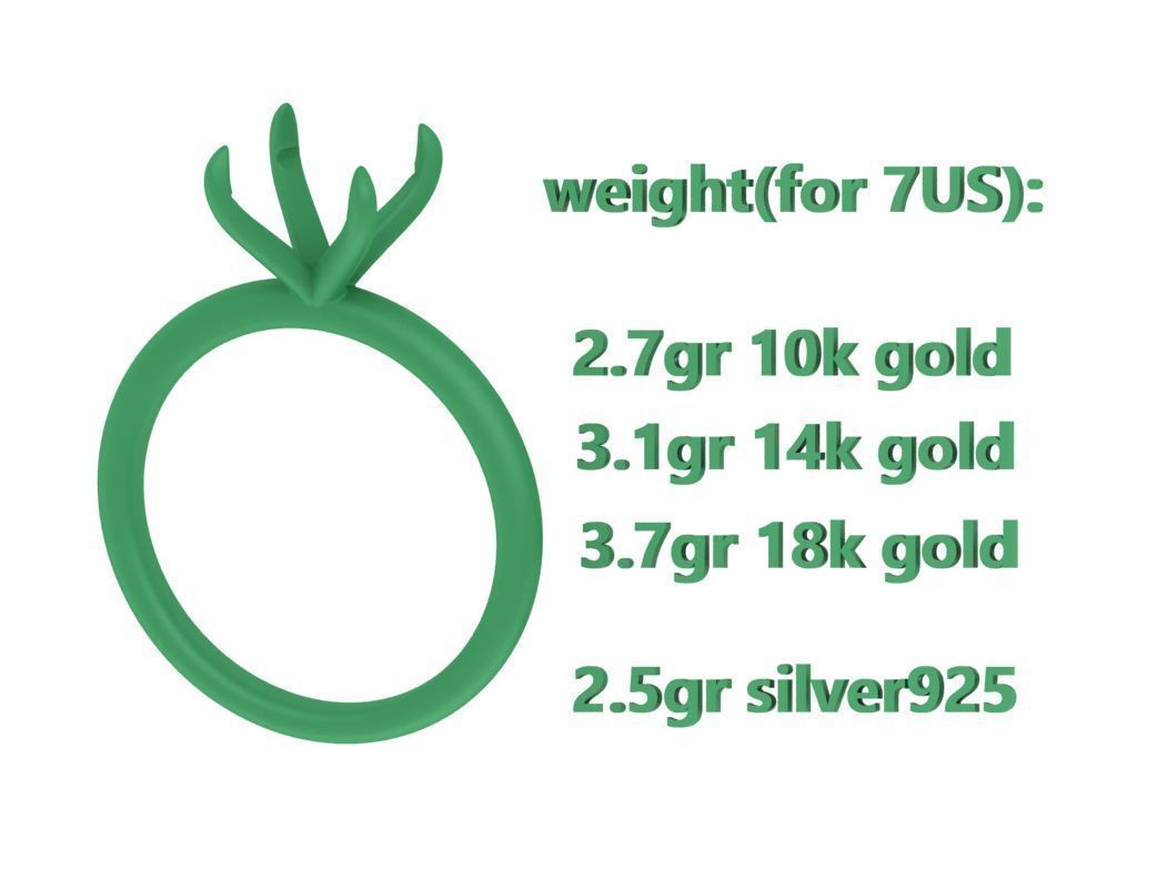 Classic Solitaire Ring with Oval shaped Stone 10x8 3Dmodel 3D print model_10