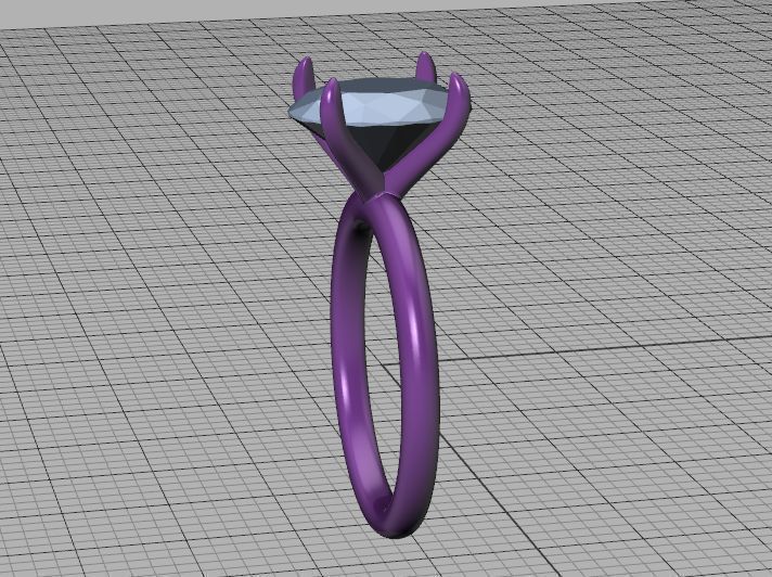 Classic Solitaire Ring with Oval shaped Stone 10x8 3Dmodel 3D print model_43