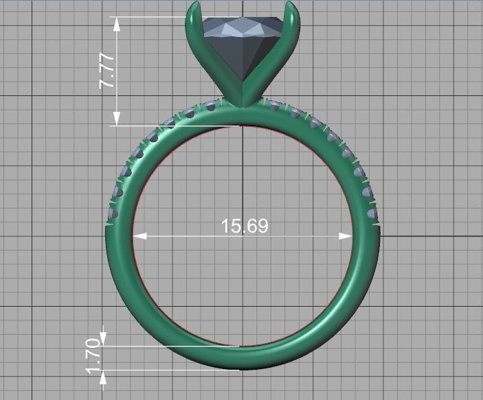 Classic Solitaire Ring with Oval shaped Stone 10x8 3Dmodel 3D print model_40