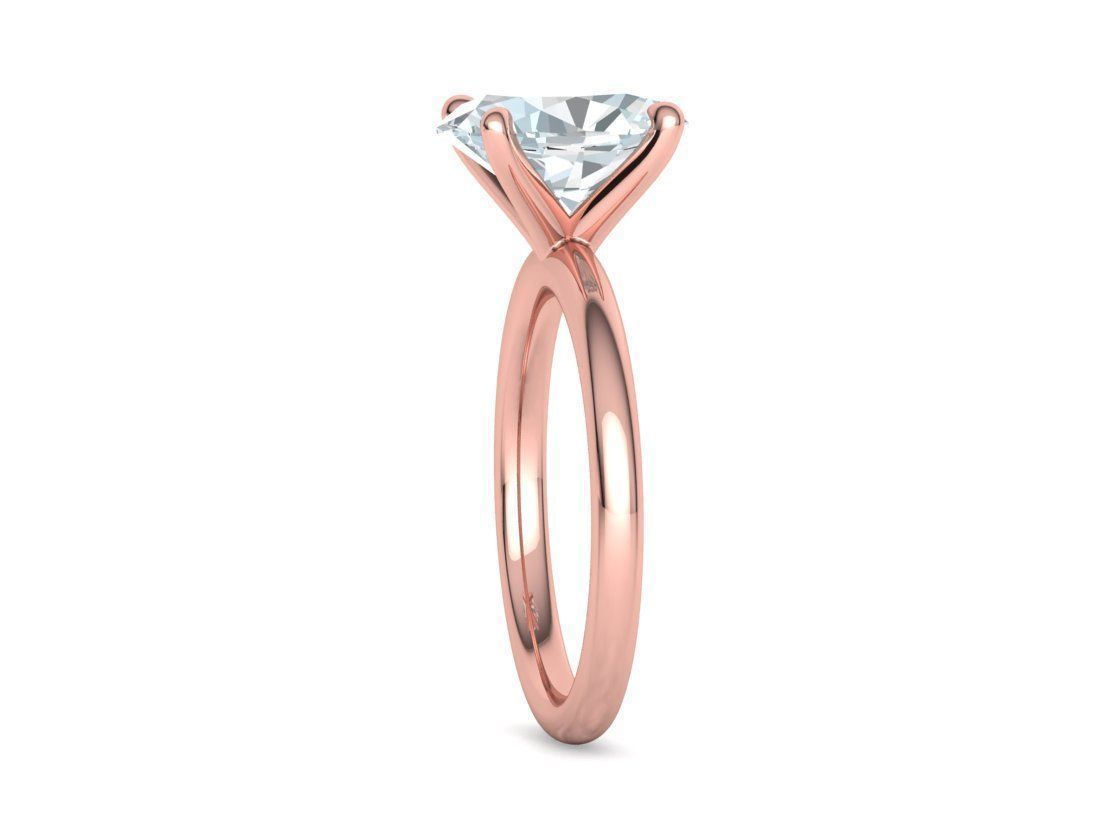 Classic Solitaire Ring with Oval shaped Stone 10x8 3Dmodel 3D print model_35