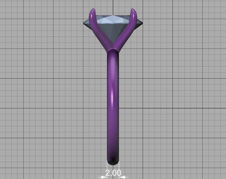 Classic Solitaire Ring with Oval shaped Stone 10x8 3Dmodel 3D print model_45